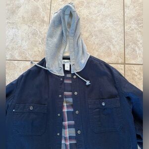 Duluth Dark Blue Jacket with Light Gray Hood